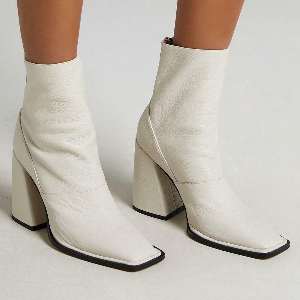 Alias Mae Eden Women's Leather Ankle Zip Block Heel Boots Size 7.5